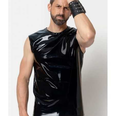 Débardeur homme noir en vinyle brillant Soren Patrice Catanzaro PC303615H6 collection Homme