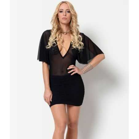 Tenue fétiche chic et gothique top résille noir Topaze Patrice Catanzaro