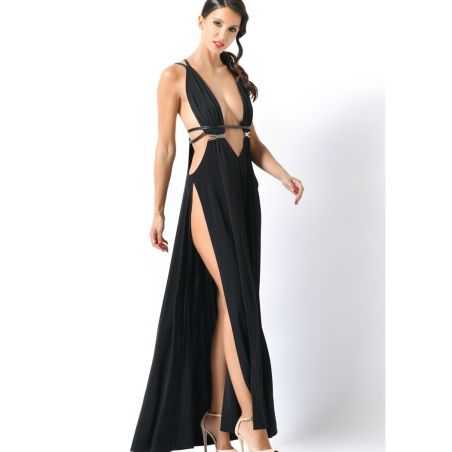 robe-spectacle-lycra-noir-details-metalliques-catanzaro