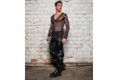Tenue homme gothique et fétiche chic t-shirt résille noir Ali Patrice Catanzaro Tenue homme gothique et fétiche chic t-shirt résille noir Ali Patrice Catanzaro