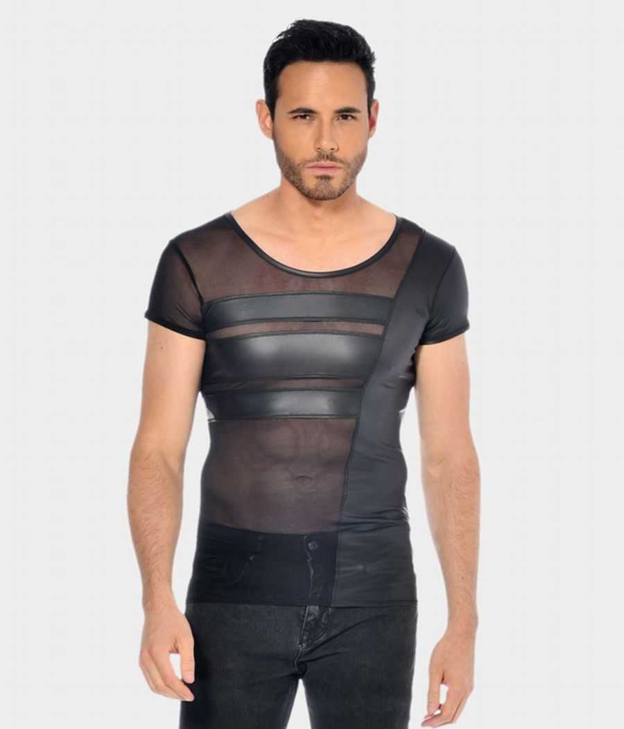 T-shirt homme noir en wetlook Benjen Patrice Catanzaro PC302303H5 collection Homme T-shirt homme noir en wetlook Benjen Patrice Catanzaro PC302303H5 collection Homme