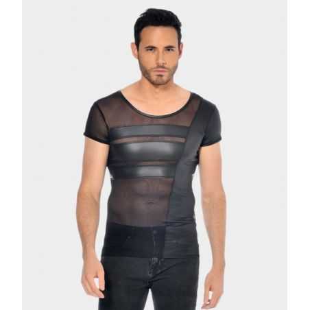 T-shirt homme noir en wetlook Benjen Patrice Catanzaro PC302303H5 collection Homme