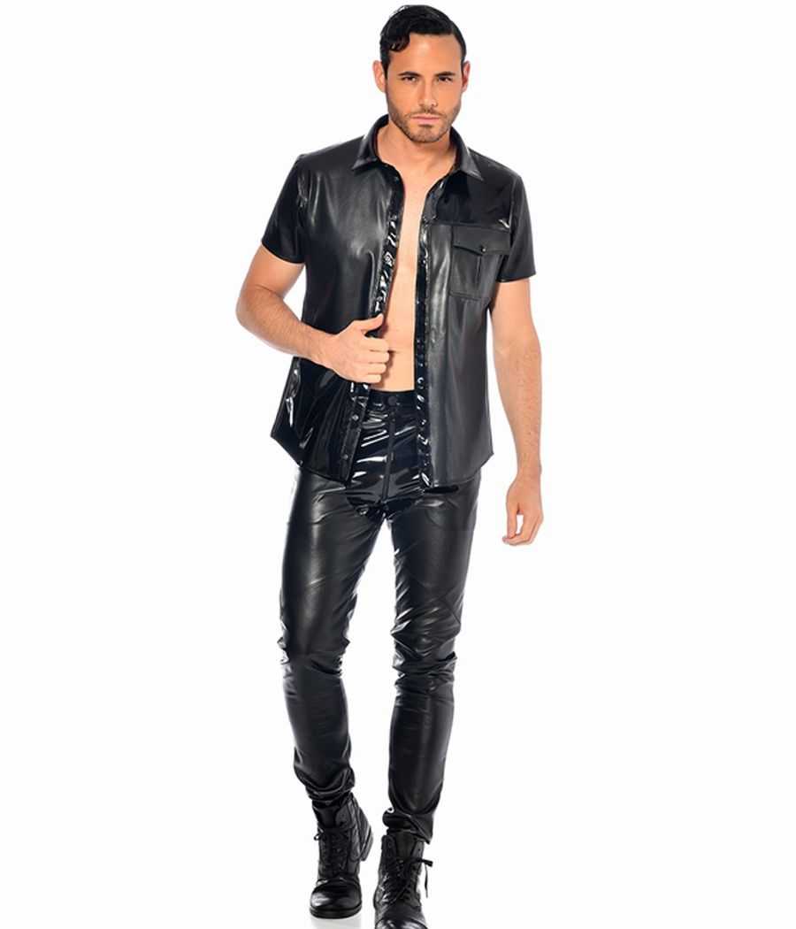 Pantalon homme noir en faux cuir Daario Patrice Catanzaro PC505201H5 collection Homme Pantalon homme noir en faux cuir Daario Patrice Catanzaro PC505201H5 collection Homme