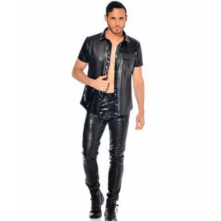 Pantalon homme noir en faux cuir Daario Patrice Catanzaro PC505201H5 collection Homme
