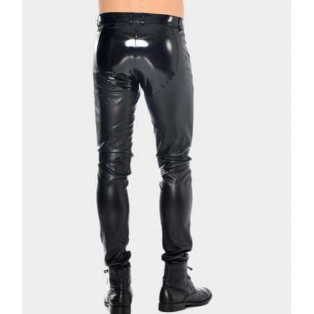 Vue de dos pantalon ajusté homme en faux cuir noir Daario Patrice Catanzaro Homme