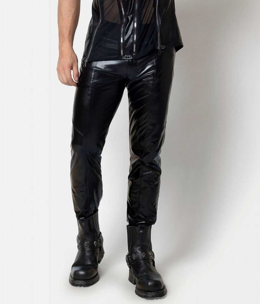 Pantalon homme noir en wetlook Joss Patrice Catanzaro 504503 collection Homme