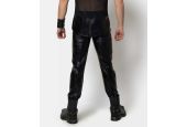 Vue de dos pantalon ajusté homme en wetlook noir Joss Patrice Catanzaro Homme