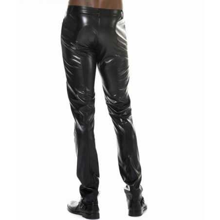 Tenue homme rock et fétiche chic pantalon wetlook noir Joss Patrice Catanzaro