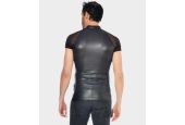 Vue de dos t-shirt ajusté homme en wetlook noir Khal Patrice Catanzaro Homme