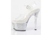 Platform heels cristal à strass aurore boréale grande taille pour pole art et floorwork