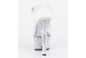 Nu-pieds translucides riches en strass brillant sous les projecteurs pour gogo dancing et showgirl