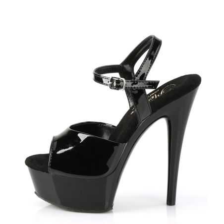 Chaussure à très haut talon noir brillant Pleaser référence EXCITE-609 au design épuré et sensuel.