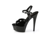 Chaussure à très haut talon noir brillant Pleaser référence EXCITE-609 au design épuré et sensuel. Chaussure à très haut talon noir brillant Pleaser référence EXCITE-609 au design épuré et sensuel.