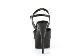 Sandale noire brillante Pleaser EXCITE-609 dotée d'une plateforme haute et d'un bon maintien du pied. Sandale noire brillante Pleaser EXCITE-609 dotée d'une plateforme haute et d'un bon maintien du pied.