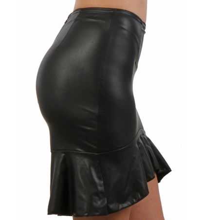 jupe-wetlook-noire-zip-discret-dos-ajustement-parfait
