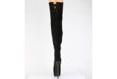 Cuissardes glamour noir mat stretch à lacets sur toute la longueur JUBILANT-3007FS