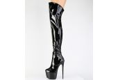 Cuissardes ajustées noires effet chaussette avec zip latéral JUBILANT-3006