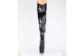 Cuissardes fétichistes noires stretch à talon stiletto épuré JUBILANT-3006
