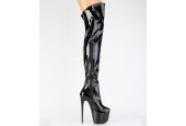 Cuissardes noires stretch effet seconde peau haut talon grandes tailles JUBILANT-3006 LBDHT