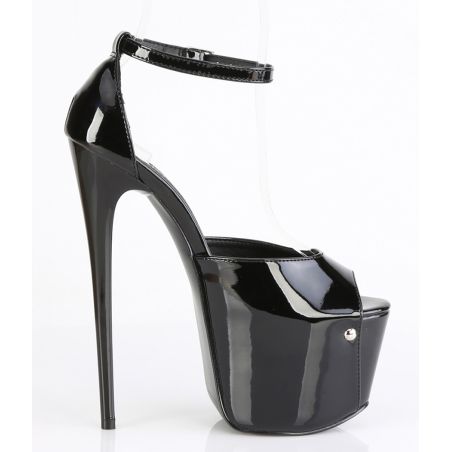 Nu-pieds noir verni à talon stiletto Pleaser JUBILANT-15.
