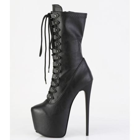 Bottines cuir vegan noir mat allure biker à plateforme JUBILANT-1048