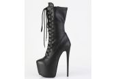 Bottines cuir vegan noir mat allure biker à plateforme JUBILANT-1048