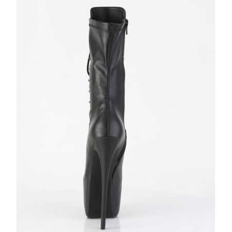 Bottines gothiques noires mates ornées de boucles métalliques JUBILANT-1048