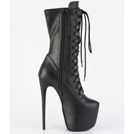Bottines noir mat allure rock à sangles grandes tailles JUBILANT-1048 LBDHT