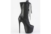 Bottines noir mat allure rock à sangles grandes tailles JUBILANT-1048 LBDHT