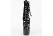 Bottines noir verni allure ornementale à plateforme JUBILANT-1014