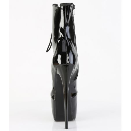 Bottines brillantes noires vernies à motifs ornementaux JUBILANT-1014