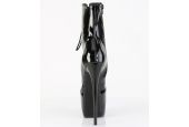 Bottines brillantes noires vernies à motifs ornementaux JUBILANT-1014