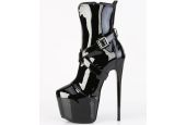 Bottines vinyle laqué noir à éléments amovibles JUBILANT-1011 Bottines vinyle laqué noir à éléments amovibles JUBILANT-1011