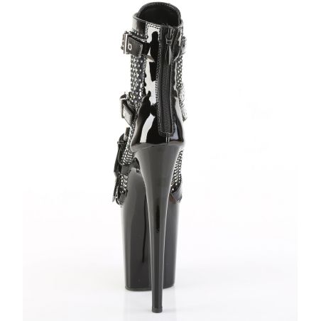 Bottines peep toe noir mat à plateau et talon vertigineux FLAMINGO-1013RM