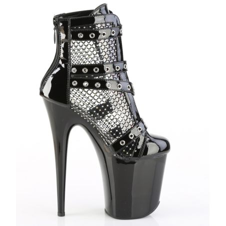 Bottines noir mat plateforme 20 cm strass grandes tailles FLAMINGO-1013RM LBDHT
