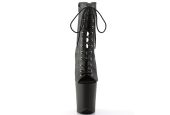 Bottines cuir vegan noir mat pole dance talon vertigineux 20 cm FLAMINGO-1016