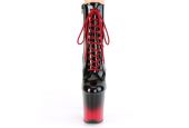 Bottines noir verni à plateforme et talon bicolores rouge et noir Pleaser FLAMINGO-1020BR-H