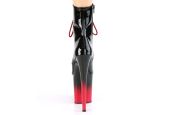 Bottines brillantes noires vernies à semelle plateforme rouge contrastée FLAMINGO-1020BR-H