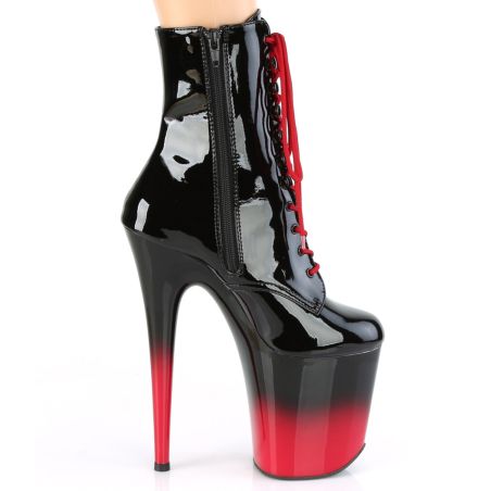 Bottines noir verni et rouge plateforme 20 cm grandes tailles FLAMINGO-1020BR-H LBDHT