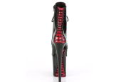 Bottines personnalisables noires vernies à haut talon aiguille et lacets FLAMINGO-1020FH