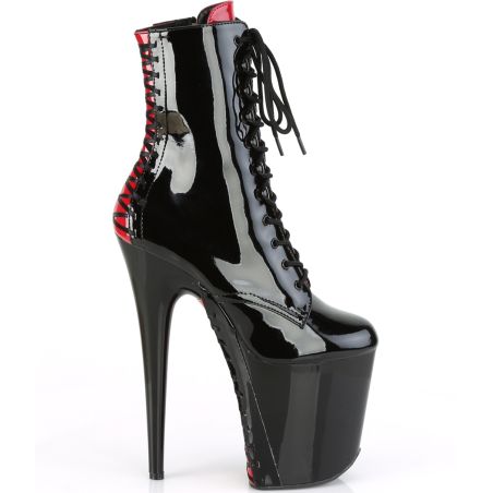 Bottines glamour noir laqué à plateau 20 cm et détail interchangeable FLAMINGO-1020FH