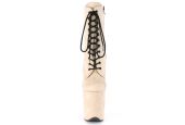 Bottines effet velours beige nude pole dance talon vertigineux 20 cm FLAMINGO-1020FS