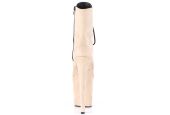 Bottines glamour effet daim beige à plateau 20 cm et laçage frontal FLAMINGO-1020FS