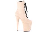 Bottines suédine beige plateforme 20 cm grandes tailles FLAMINGO-1020FS LBDHT