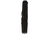 Bottines effet velours noir pole dance talon vertigineux 20 cm FLAMINGO-1020FS