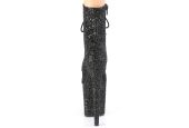 Bottines glitter noir à haut talon aiguille et fermeture éclair FLAMINGO-1020GWR