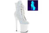 Bottines à lacets plateforme pailletée 20 cm et talon aiguille Pleaser FLAMINGO-1020LG Bottines à lacets plateforme pailletée 20 cm et talon aiguille Pleaser FLAMINGO-1020LG