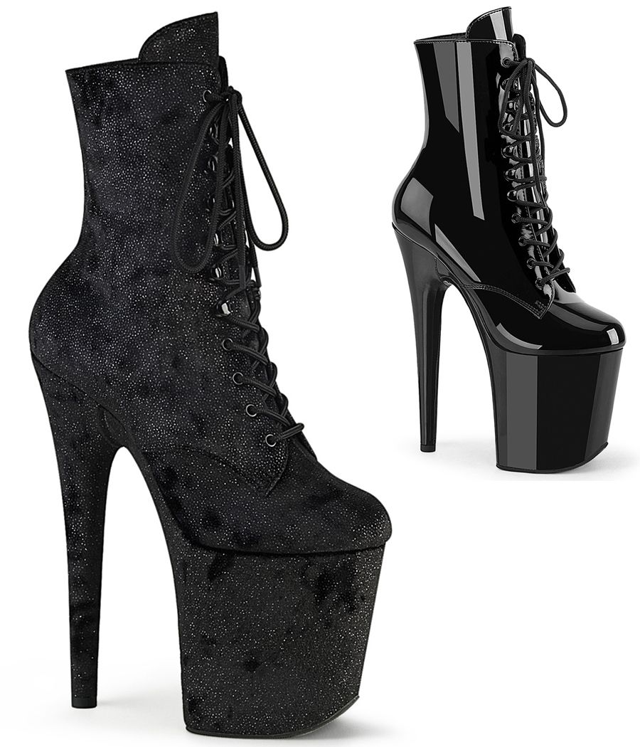 Bottines à lacets plateforme 20 cm et talon aiguille Pleaser FLAMINGO-1020WR