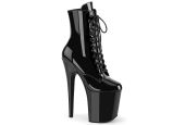 Bottines noir verni à plateforme et lacets Pleaser FLAMINGO-1020WR Bottines noir verni à plateforme et lacets Pleaser FLAMINGO-1020WR