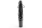 Bottines vinyle laqué noir pole dance talon vertigineux 20 cm FLAMINGO-1020WR Bottines vinyle laqué noir pole dance talon vertigineux 20 cm FLAMINGO-1020WR
